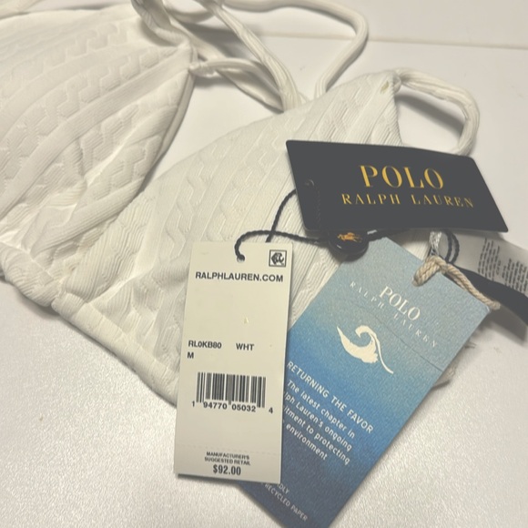 POLO RALPH LAUREN Cable Rib-Knit Triangle Top - Picture 5 of 7